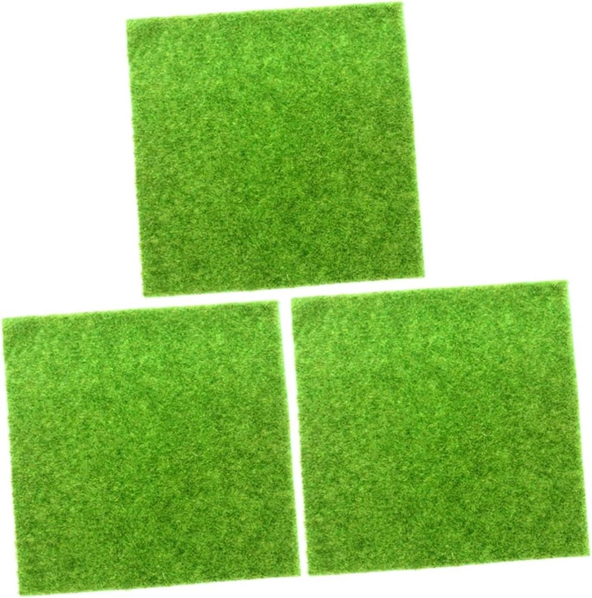 Kunstgras Gazon Mat - Nep Gras Tapijt - Miniatuur Tuinieren - Realistisch Vormgegeven - 15x15x0.5cm - Groen