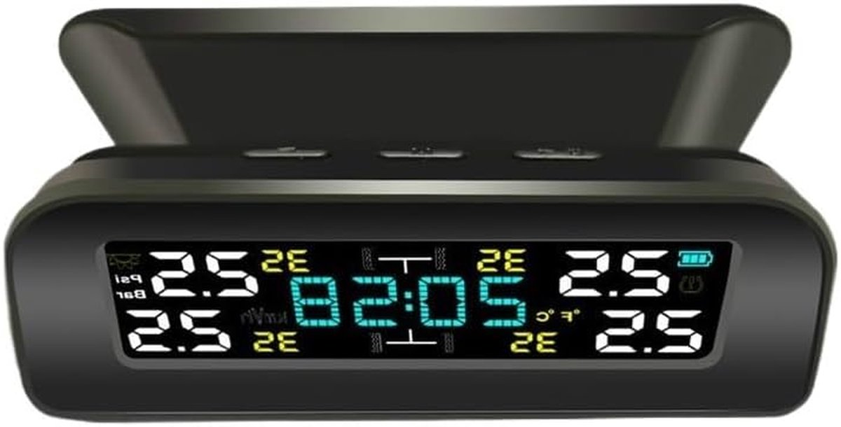 Banden Druk Monitor - Banden Controle - Rij Veiligheid - Zonne-Energie - 4 Sensoren - Zwart