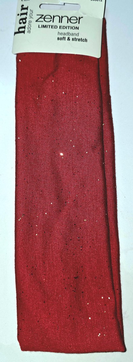 Zenner limited edition hoofdband - soft en stretch - rood met gouden sparks - haarband elastisch - 6cm breed