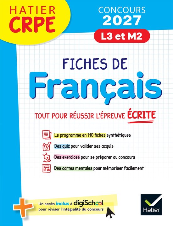 Hatier CRPE - Fiches de Français - Epreuve écrite d'admiss ... - cover
