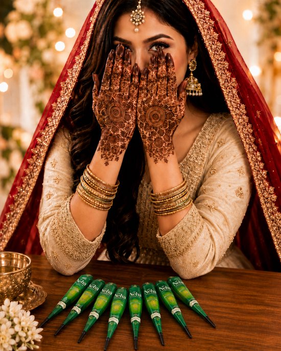 Yashika Henna Tattoo - Mehndi op olie-basis - 100% NATUREL - - 3 stuks