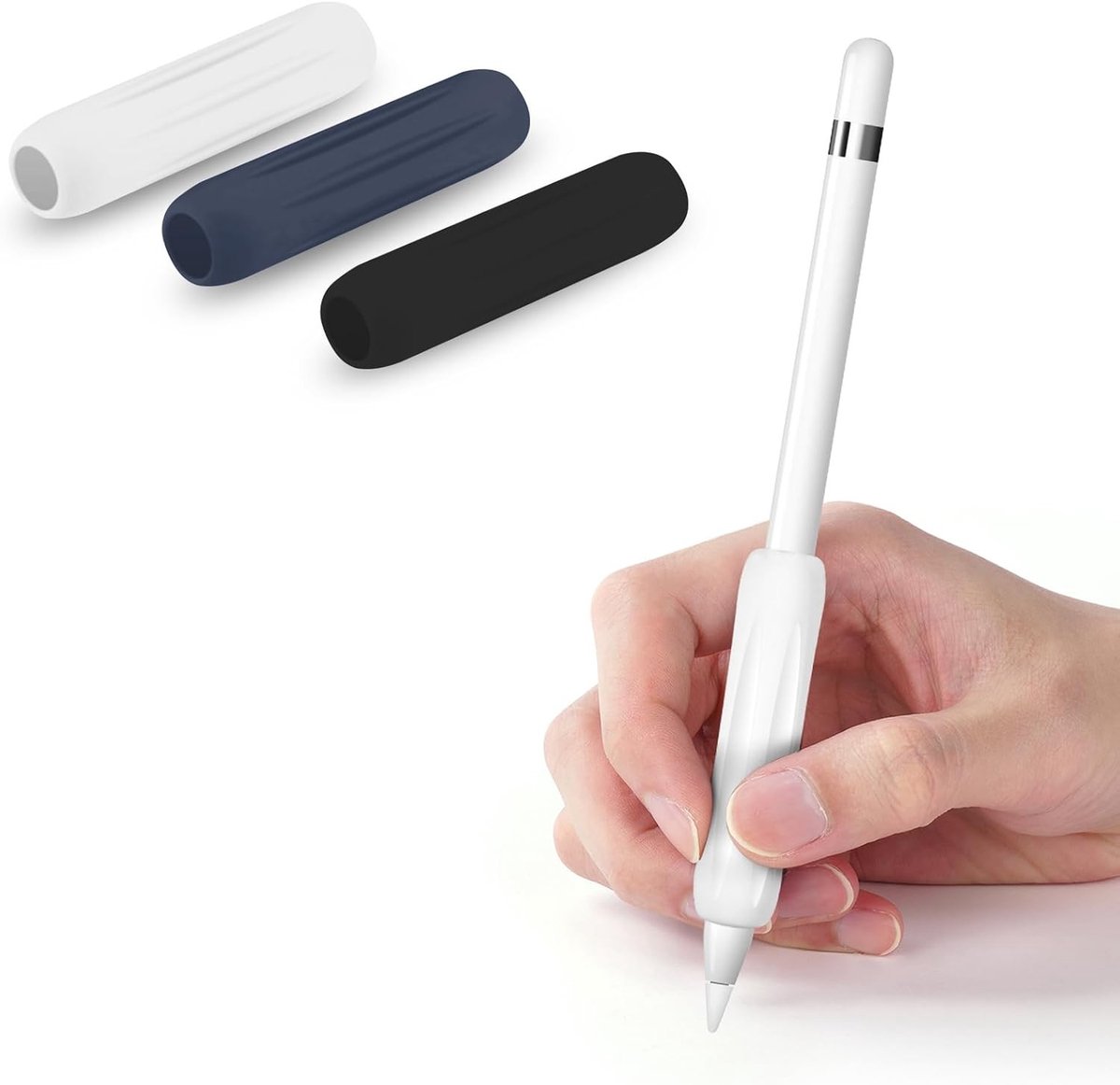 Ergonomische Siliconen Grip voor Apple Pencil 1 en 2 - 3 Stuks, Beschermende Hoes en Accessoire voor iPad