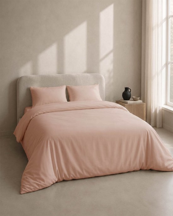 HOOMstyle Dekbedovertrek met kussenslopen - luxe micro Percale - dekbedovertrek - 240x240cm - Lits-Jumeaux - Bloesem Roze van Merkloos — afbeelding 2