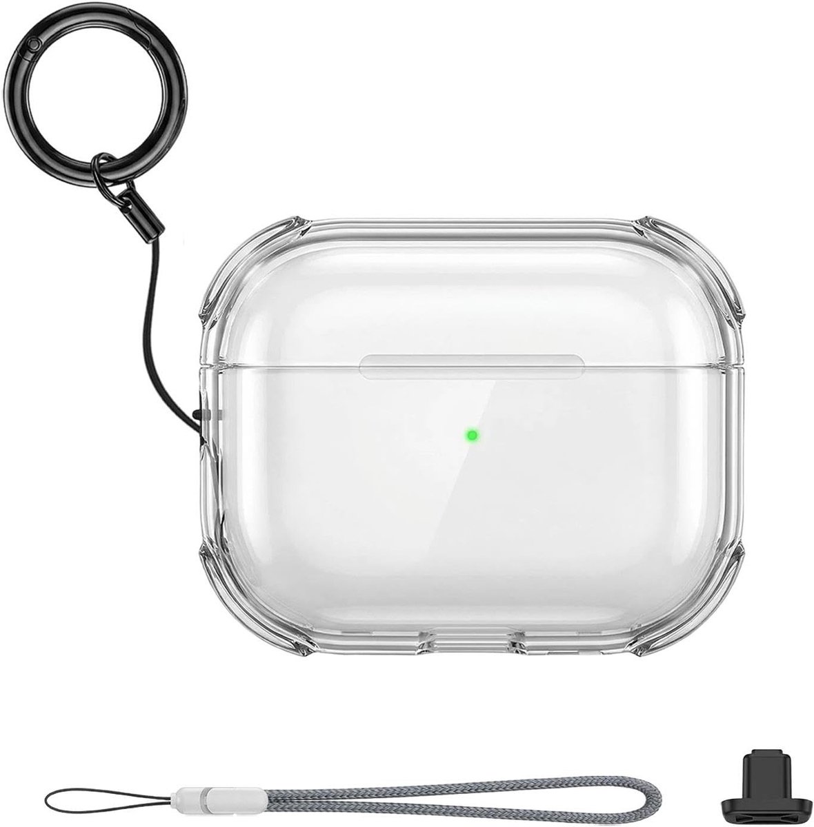 Schokbestendige transparante TPU hoes met koord voor AirPods Pro 3, krasbestendig en niet vergeeld, optimale bescherming voor je oordopjes