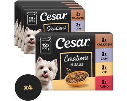 Cesar Hondenvoer - Mix Selectie in Saus - Maaltijdzakjes - 48x100g
