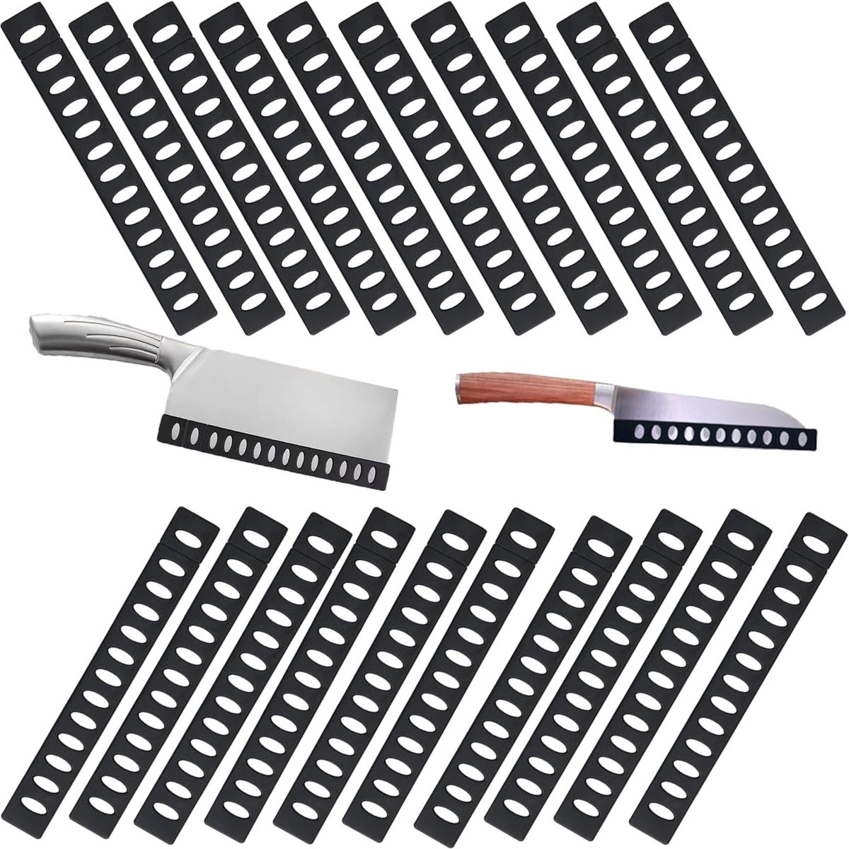 Beschermhoes voor Keukenmessen, Set van 20, Universele Bescherming, Veiligheid voor Messen, Messenhouder, Keukenaccessoires