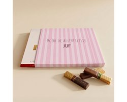 Merci Chocolade | Chocoladecadeaus | Bedankt | Cadeau | Allerliefste Juf | 250 gram | Fotofabriek