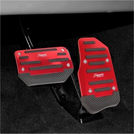 Auto Pedaalhoezen - Antislip Covers - Verbeterde Grip - Aluminium Constructie - Universele Pasvorm - Rood — afbeelding 2