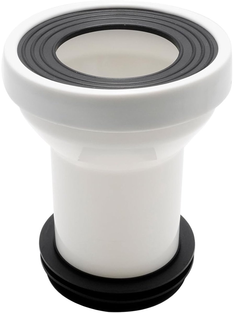 Toilet connector voor eenvoudige installatie van afvoerbuizen, aansluitstukken en accessoires