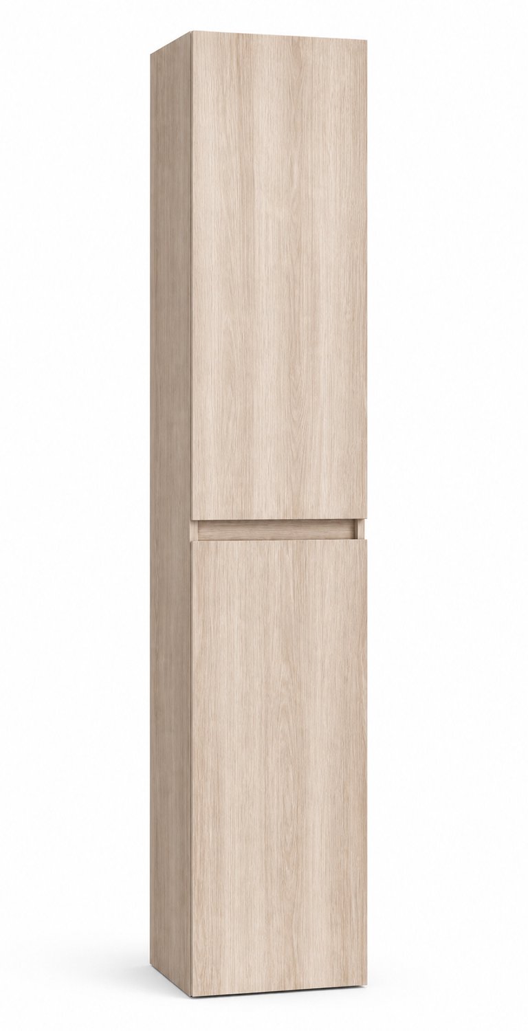 H&F Badkamer Kolomkast MULTI 135x35x35 cm Eikgrijs – Soft-Close – Hoge Badkamerkast Kolomkast