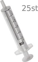 25 Stuks 5ml. Spuitjes zonder naald - Met inhoudsindeling