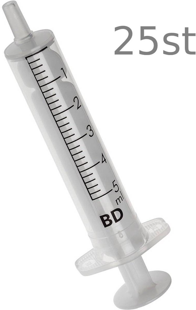 25 Stuks 5ml. Spuitjes zonder naald - Met inhoudsindeling
