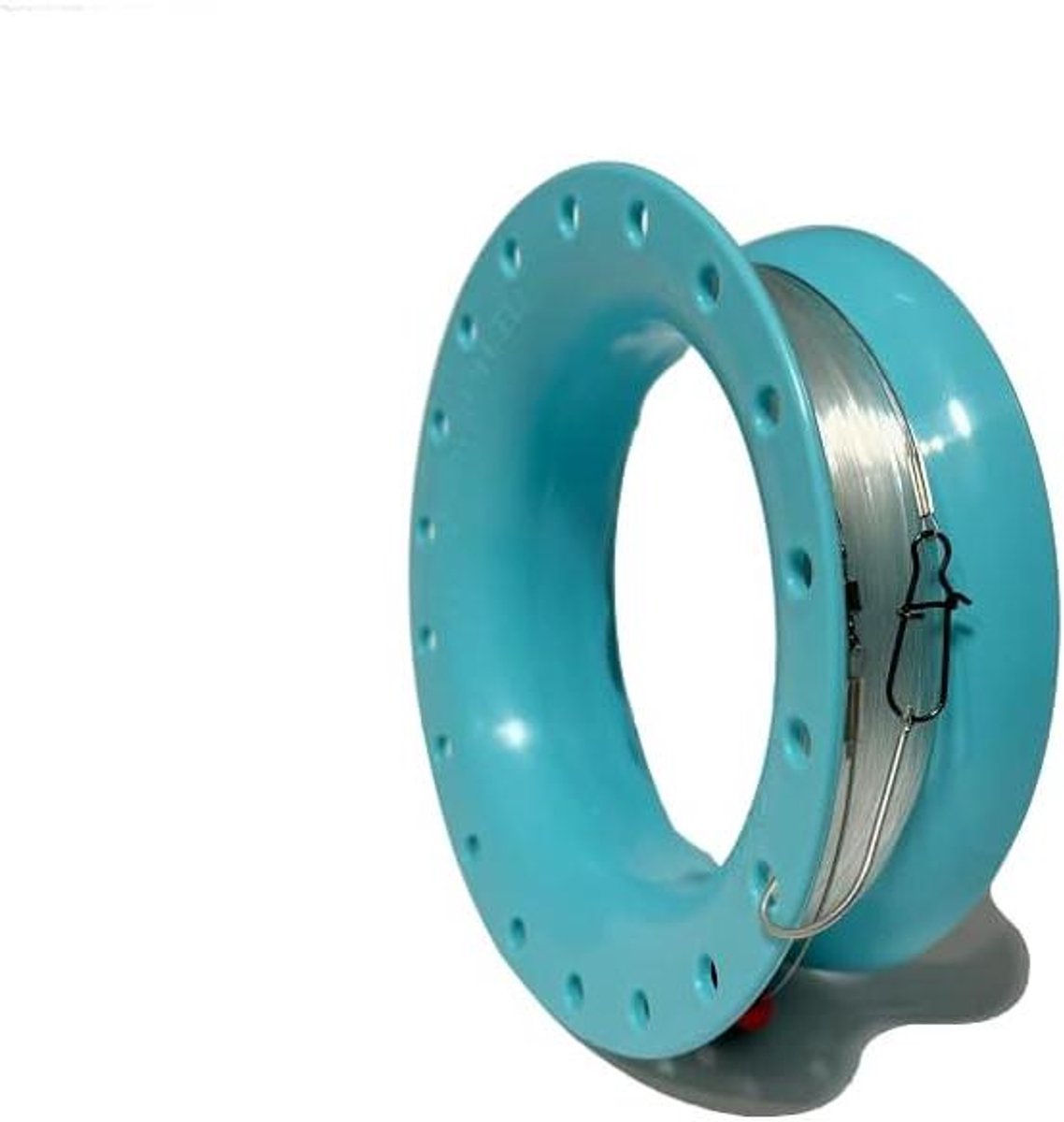 Vislijn Hand Reel - Cubaanse YoYo - Vissen Vangen - Met Haak Houder - 140 Yards - Aqua Blauw