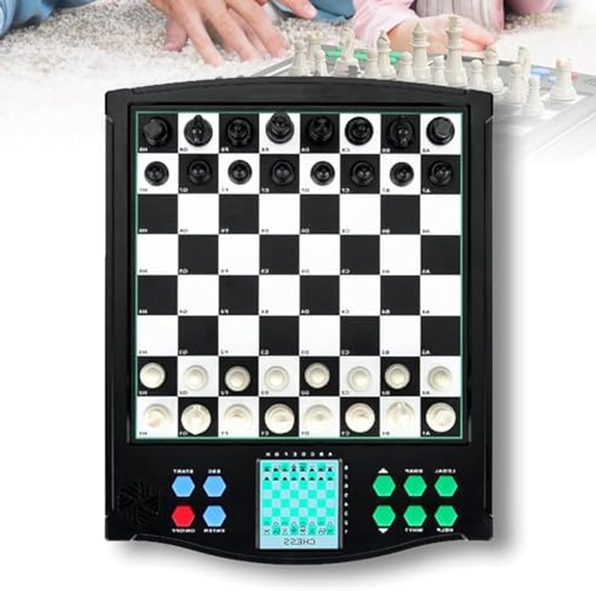 Elektronische schaakset - Slim schaakbord - Strategisch Spel - Automatische spelopslag - 10.1 inch - Zwart