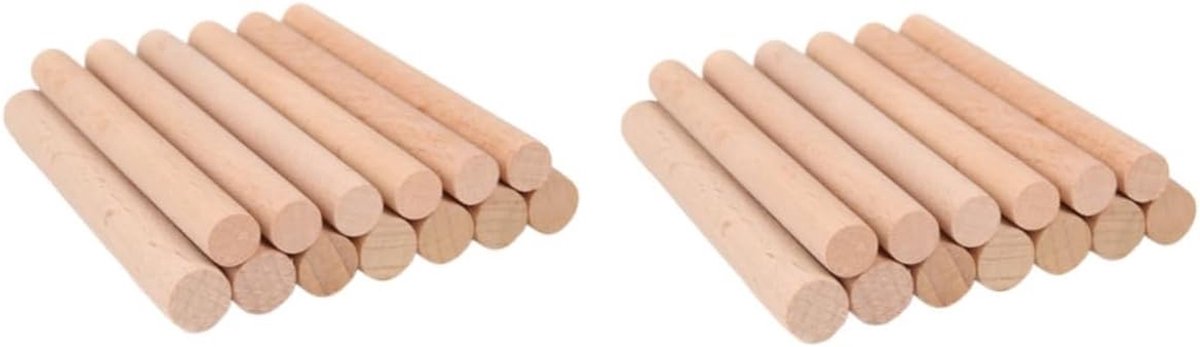 Houten Knutselstokjes - Ronde Staven - Houtbewerking Projecten - Massief Hardhout - 10 Cm - Natuurlijk Hout