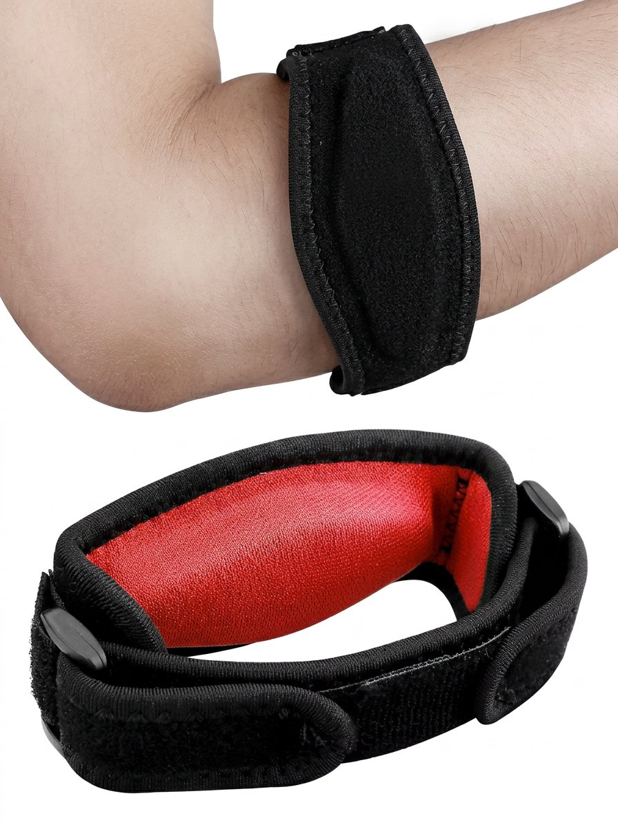 Hoekly™ Elleboogbrace Verstelbaar - Elleboog Bandage met Klittenband - Compressie Armsteun voor Tennis, Golf, Fitness & Volleybal - One Size - Blauw