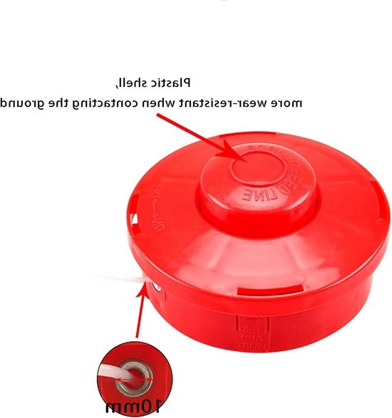 2 Stuks Bump Feed Grastrimmerkop met Vervangbare Spoel - Universele Grastrimmerkop voor Benzine Trimmers M10x1.25, Ideaal voor Tuinonderhoud en Grasverzorging — afbeelding 4