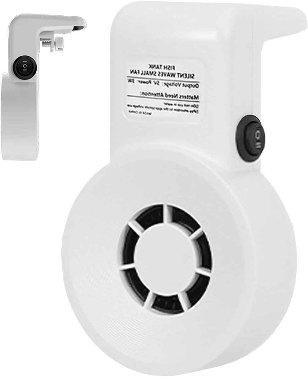 Aquarium Waterkoeler - Visvijver Koelsysteem - Stabiel Waterklimaat - Verstelbare Snelheden - 8.4x8.2x8.4 cm - Wit