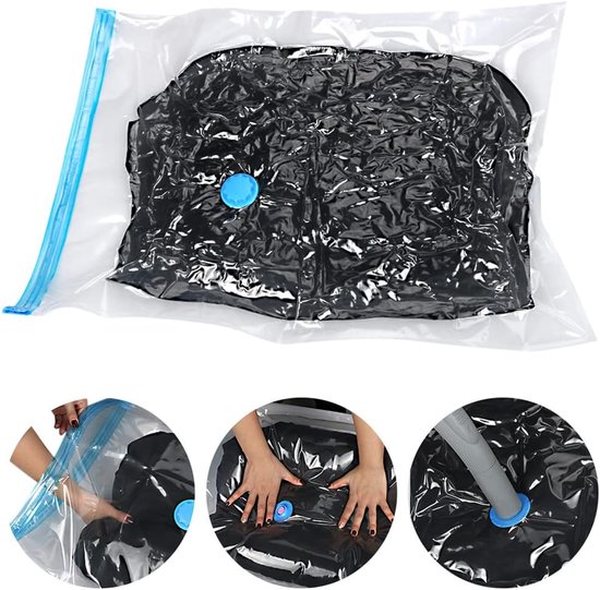 Vacuüm Opbergzakken - Compressiezakken Dekbed - Ruimte Besparen - Ultra Dik Materiaal - 80x100cm - Transparant — afbeelding 5