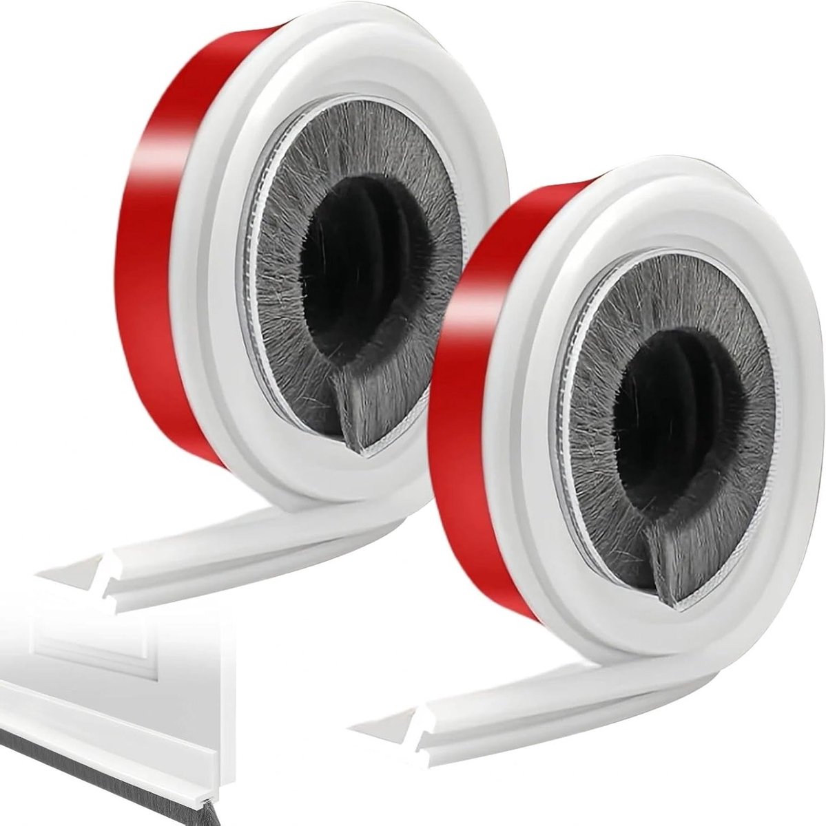 Draught Excluder Set van 2 Stuks, 100 x 3 cm Zelfklevende Deurafdichting met Insectenbescherming voor Slaapkamer en Keuken Deuren