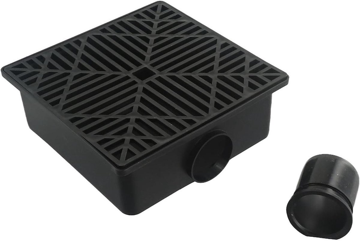 Afwateringsset Opvangbak - Drainage Kit - Water Afvoeren - Laag Profiel Ontwerp - 24 x 25 cm - Zwart