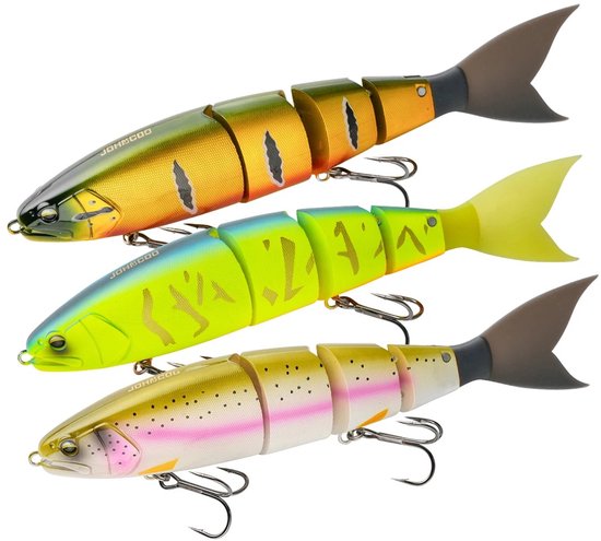 Cherrys Finds - Vis Aas - Vis Aasjes Roofvis - Visaasjes - Swimbait - Swimbaits - Bas Vissen Lokken - Hard Lichaam - Zachte Vinnen - Met Gewrichten - 25cm - 105g - Wobblers — afbeelding 4