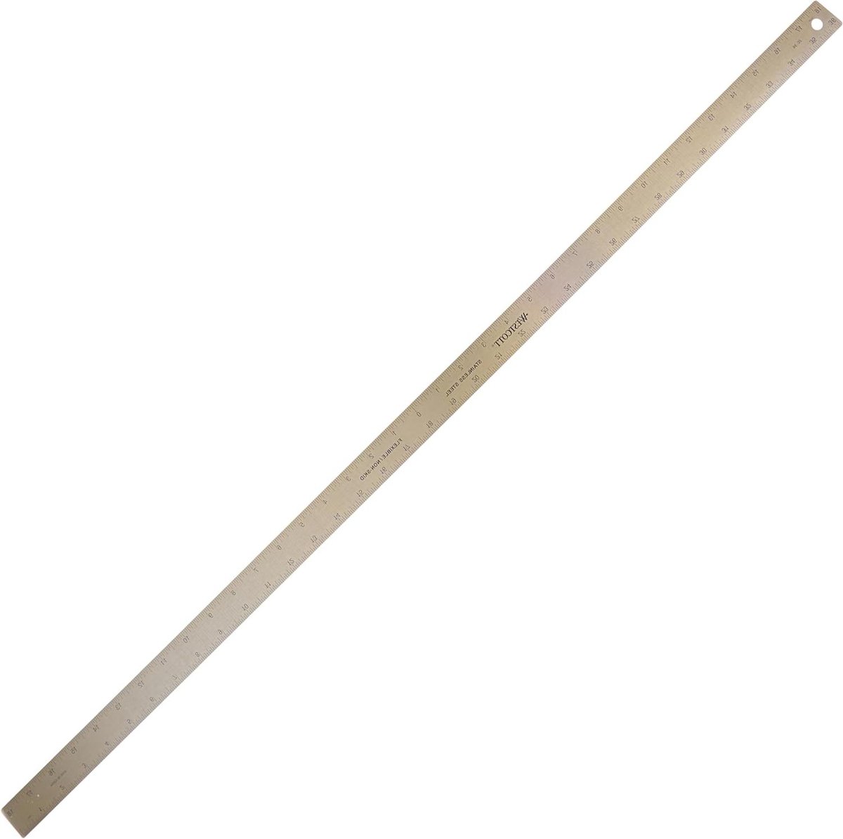 Roestvrijstalen Liniaal - Meetlat Tekenliniaal - Nauwkeurig Meten - Nulcenteringsfunctie - 91 cm - Zilver