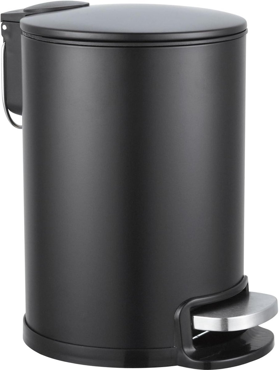 Pedaalemmer Badkamer - Afvalbak Toilet - Hygiënisch Afval Verwerken - Handsfree Opening - 3 liter - Zwart