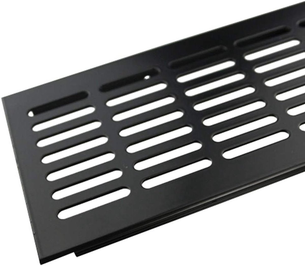 Ventilatierooster Aluminium - Rooster Ventilatie - Frisse Lucht Toevoer - Geperforeerde Plaat - 1500mm x 100mm - Zwart