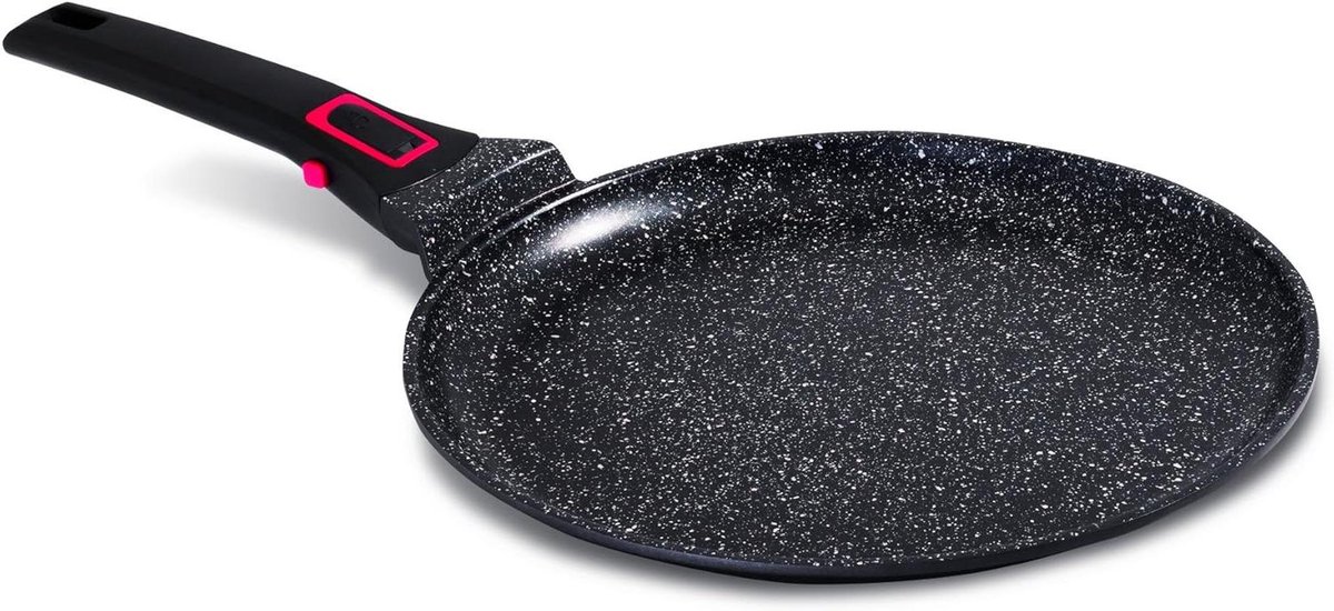 Crêpemaker Pan - Pannenkoekenpan Graniet - Crêpes Maken - Titanium Versterkt - 28 cm - Zwart