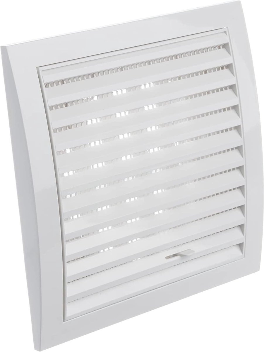 Ventilatierooster met Insectenbescherming - Afsluitrooster Schuifregelaar - Luchtstroom Regelen - Geïntegreerde Insectenwering - Ø 125 mm - Wit