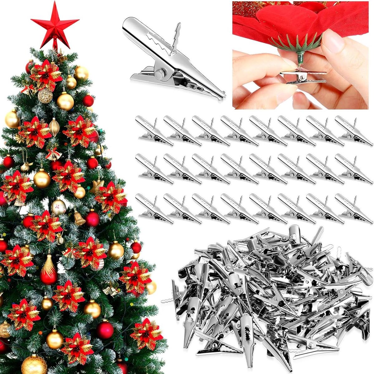 Metal Craft Clips - Krokodillenklemmen Mini - DIY Knutselen - Met Scherpe Punten - 100 stuks - Zilver