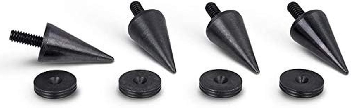 Luidspreker Spikes - Boxen Spikes Onderleggers - Trillingen Dempen - Massief Gezwart Staal - M6 x 37mm 4 stuks - Zwart