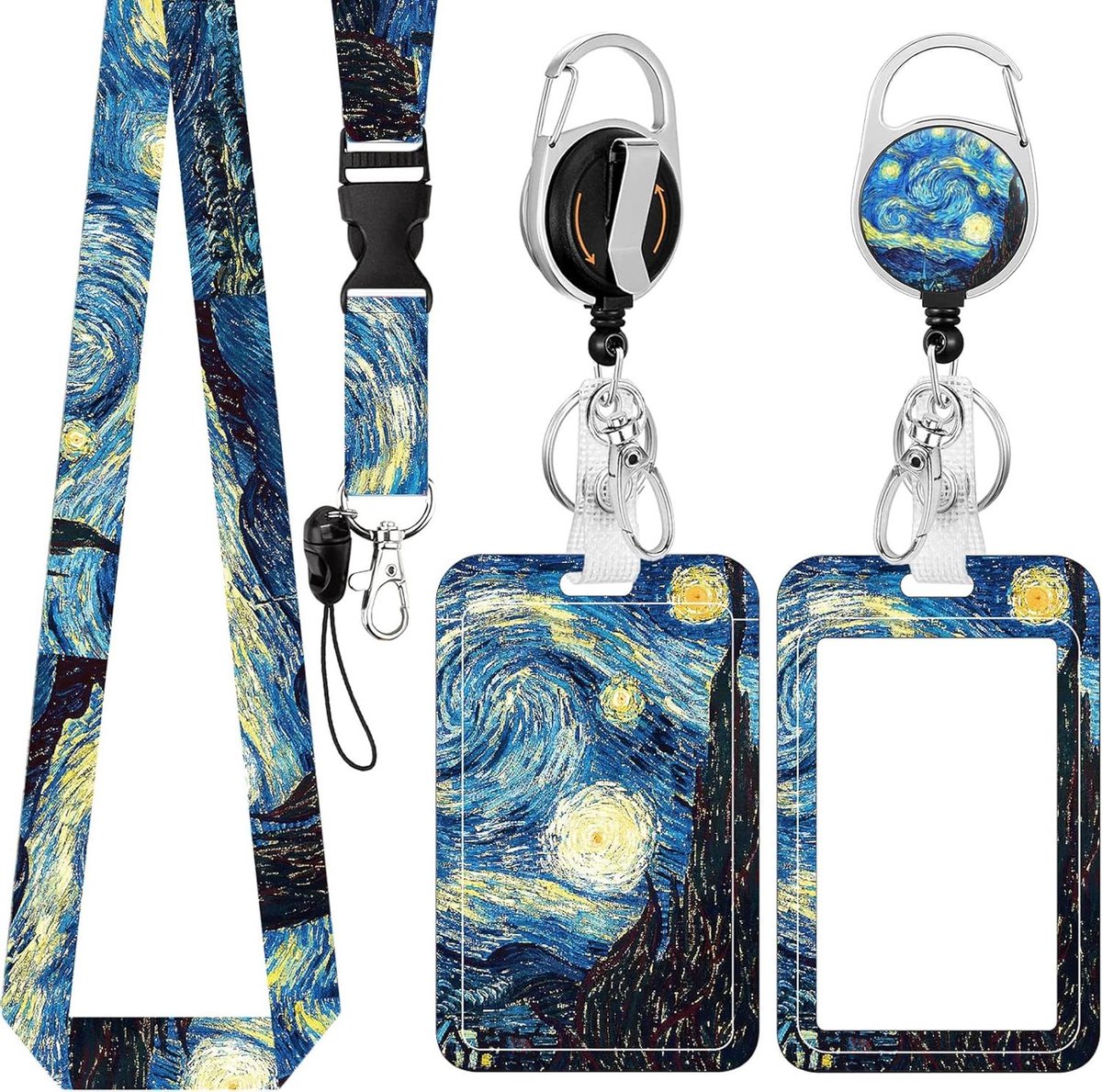 ID Kaarthouder met Lanyard - Badgehouder Kaart - Identificatie Tonen - Uitschuifbare Badge Reel - 3.2 x 2 inch