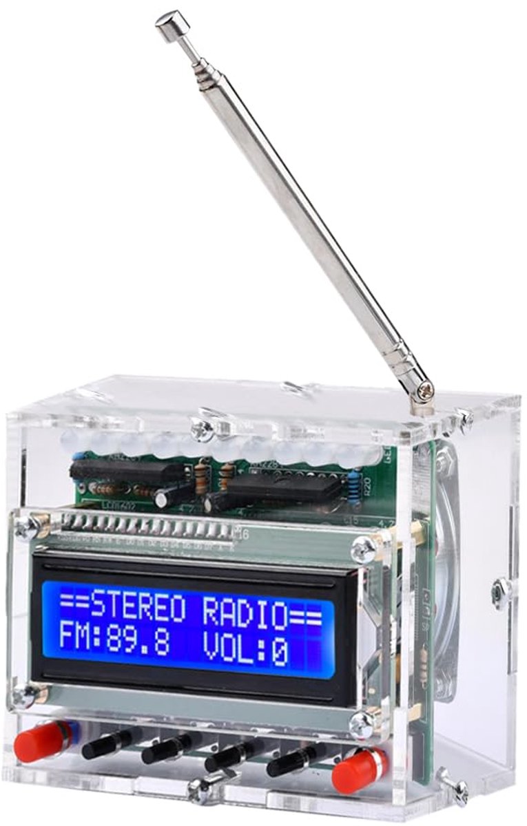 Digitale radio-kit doe-het-zelf soldeerprojecten 87-108 MHz radiomodule doe-het-zelfkits met LCD-display voor het solderen van het lessen.
