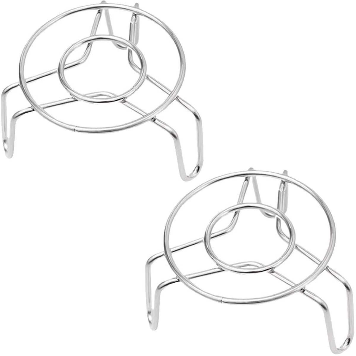 Ronde Stoomerrek, 2 STUKS Kleine Stoomer Mandje voor Potten Mini Stoomerrek Stand voor Air Fryer Magnetron & Oven Voedsel Stoomer Inzet Koelrek Draad voor Bakken Taartrek