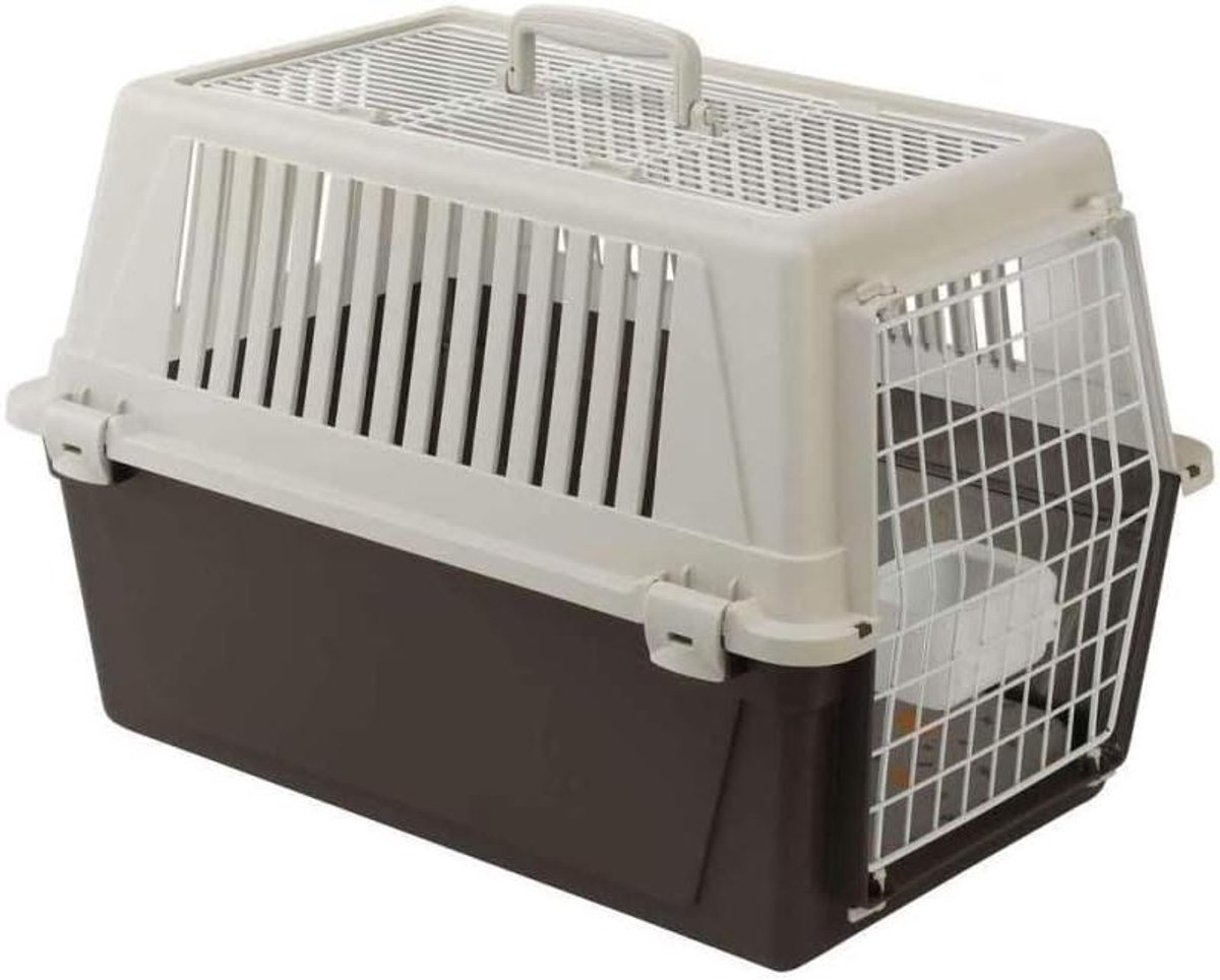 Reismand Hond - Transportbox Kat - Dieren Vervoeren - Openingssysteem Bovenkant - 60 x 40 x 38 cm - Grijs