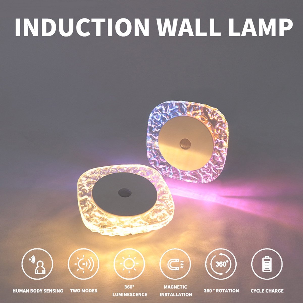 Namajunas - Nachtlampje - Magneet nachtlamp - Oplaadbare nachtlampje kinderen - Kinder nachtlampje - Magneet bevestiging - Zacht en oogvriendelijk - Dimbaar - Geschikt voor babykamer, kinderkamer, slaapkamer, gang en dergelijke - Bedlampje - 2 Stuks