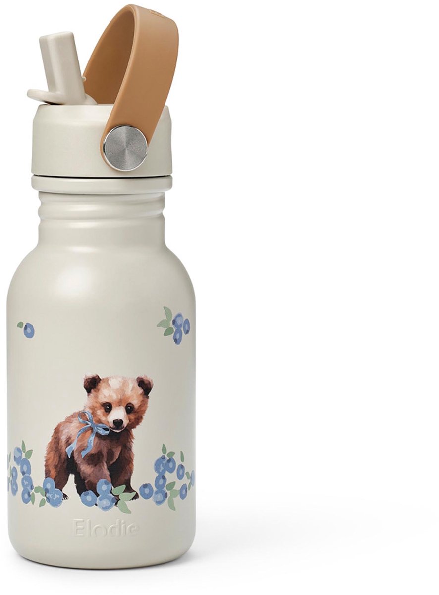 Elodie Water Bottle - Waterfles kinderen - Drinkfles met rietje - Drinkbeker - rvs drinkfles 350ml - Blueberry Bliss Billy