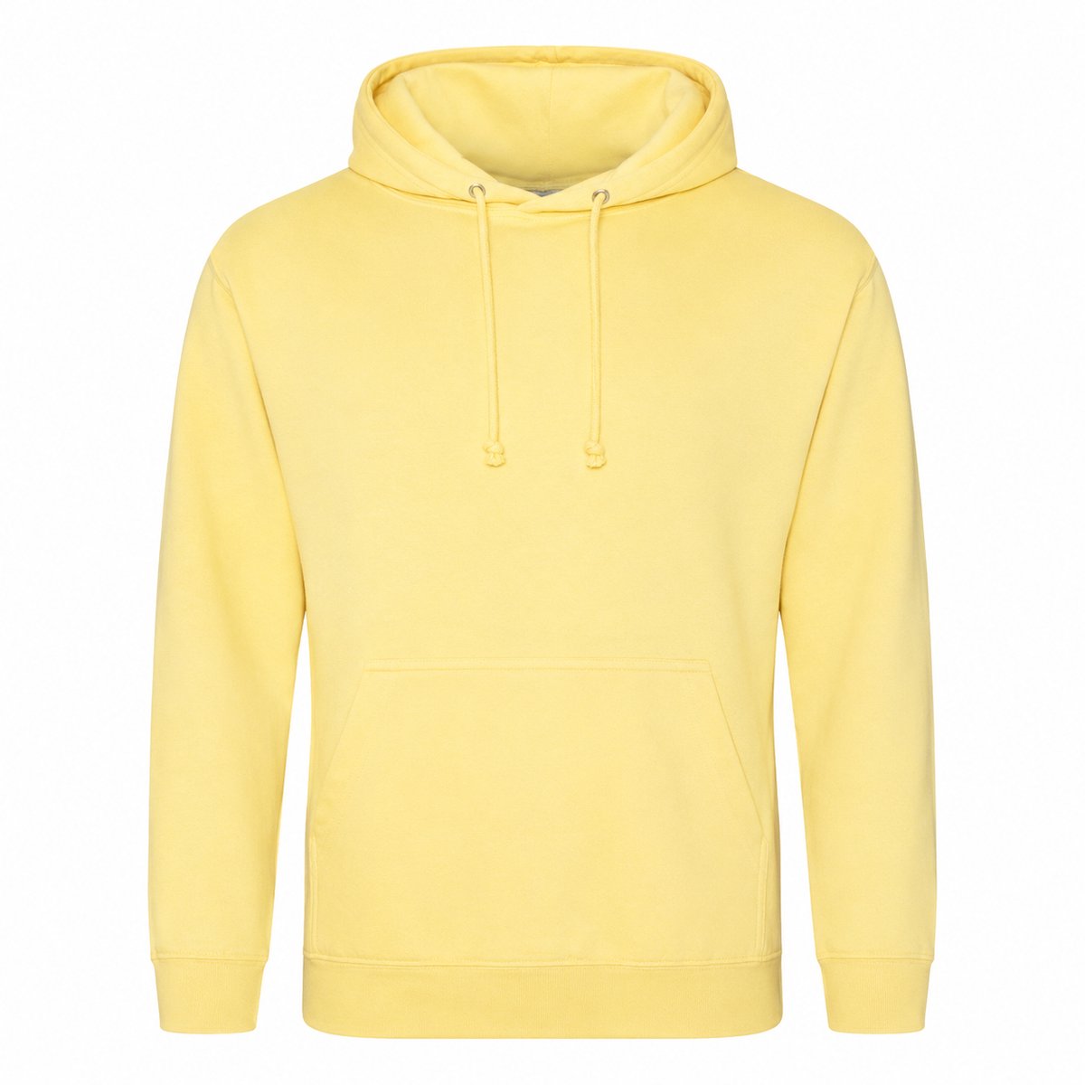 Hoodie Heren – Trui met Capuchon – Casual Sweater – 80% Katoen – Lichtgeel - XS