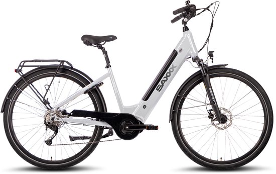 SAXXX Deluxe Sport Premium E-Bike - 28 inch Elektrische Fiets - 250W Borstelloze Middenmotor - 70Nm Koppel - 95% Vooraf Geassembleerd - 418Wh Geïntegreerde Accu - Shimano Alivio 9 Versnellingen - Hydraulische Schijfremmen - mat wit