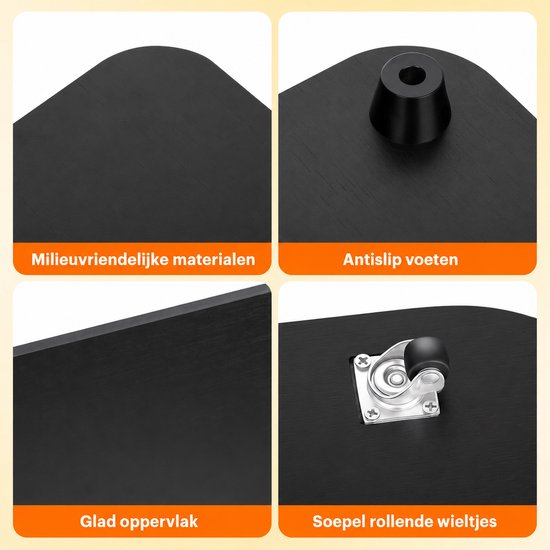 Schuifplank Voor Keukenmachine - Met Wielen - Beschermt Werkblad - Zwart — afbeelding 2