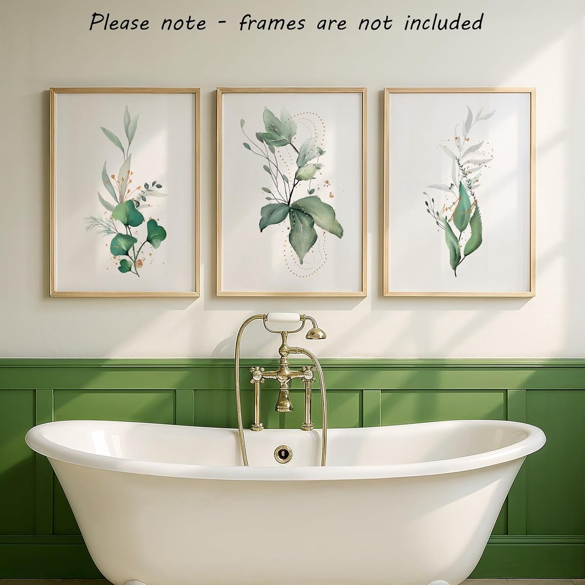 Prints wanddecoratie eucalyptusplant, set van 3 prints zonder lijst, tropische botanische wanddecoratie, botanische muurkunst, wanddecoratie woonkamer, groen goud (A3) — cadeau in Wonen & Interieur - foto 2