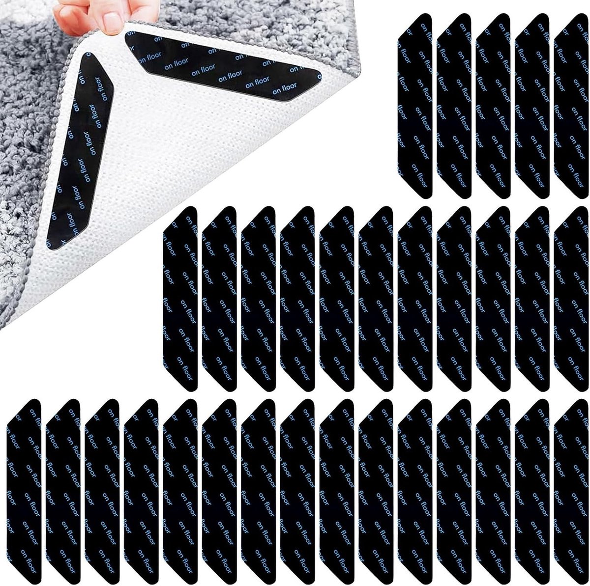 Wasbare Antislipmatten voor Tapijt, 38 Stuks Herbruikbare Antislip Pads voor Vloeren, Idea