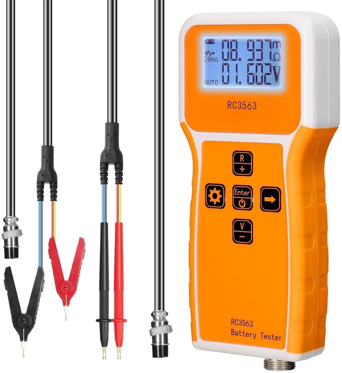 Draagbare batterijtester voor interne weerstand, spanning en capaciteit met LCD-display en meetsonde