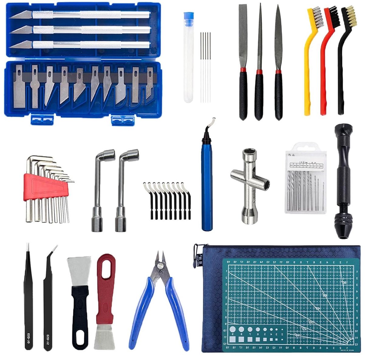3D-printer Gereedschapsset - Print Accessoires - 3D Printen Onderhoud - Compleet Pakket - 24 x 15 x 2 cm - Grijs