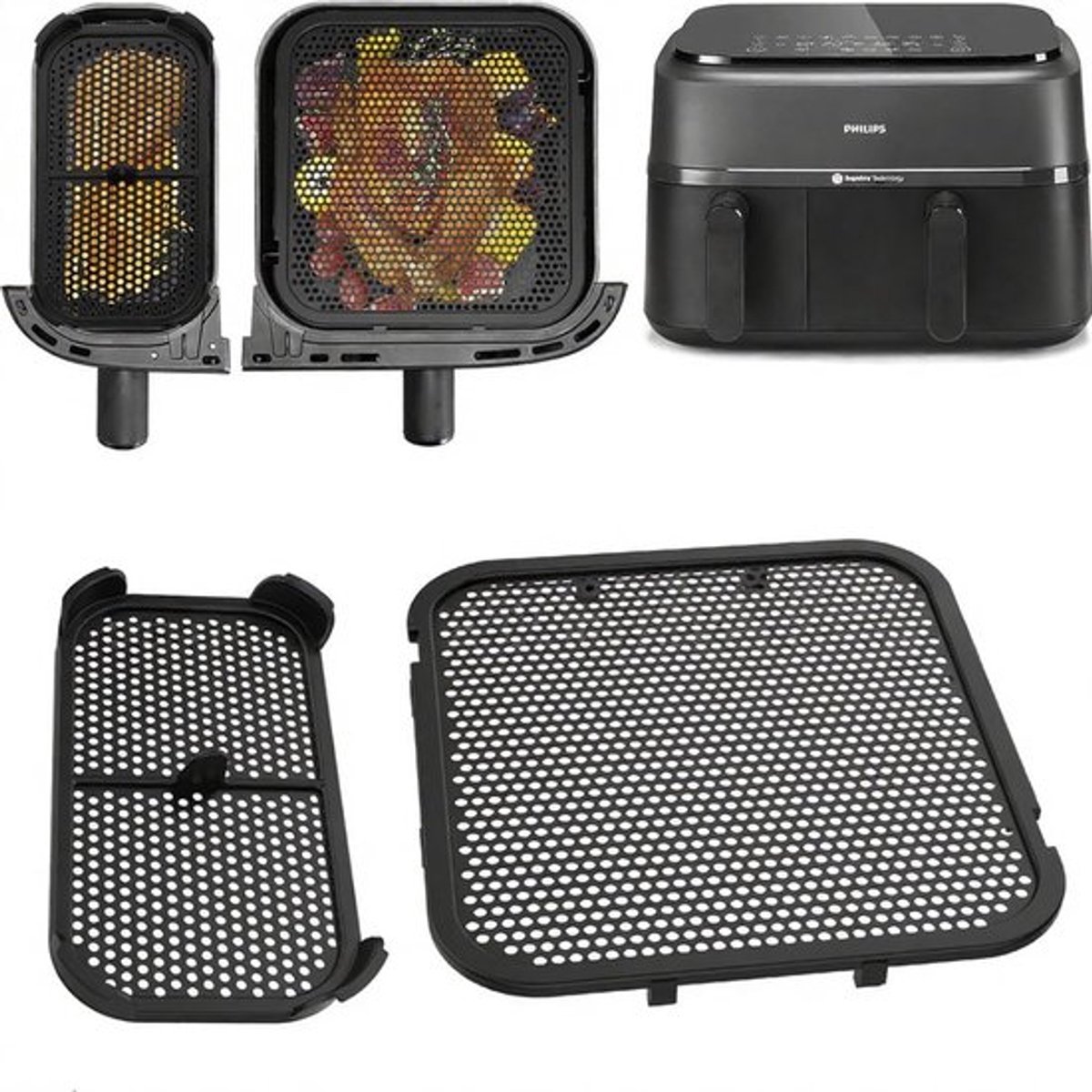 Spatscherm Silicone spatscherm Accessoires voor Airfryer 3000 Dual Basket NA350 6L 3L Herbruikbaar
