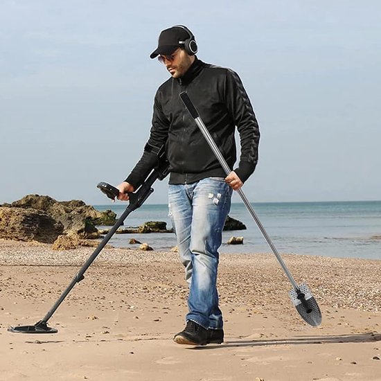 Metaaldetector Schep - Strandschep Zeef - Schatten Vinden - Snelle Zeef - 140 cm - Zilver — afbeelding 2
