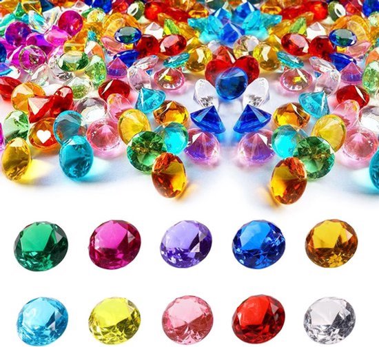 Acryldiamanten 150 stuks - Doorzichtige plastic diamanten set - Decoratiestenen - Acryl kristallen - Acryl diamanten helder