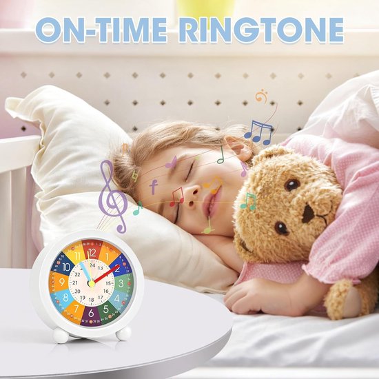 Kinderwekker - Stille wekker Kinderklok - Tijd leren - Stil zonder tikken - 5 x 3.81 x 1 cm - Multicolor — afbeelding 4